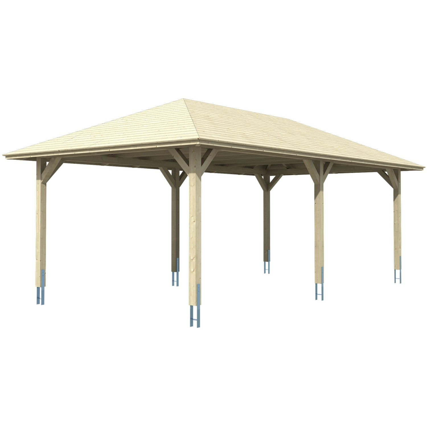 Skan Holz Carport Taunus 439 cm x 786 cm Natur von Skan Holz