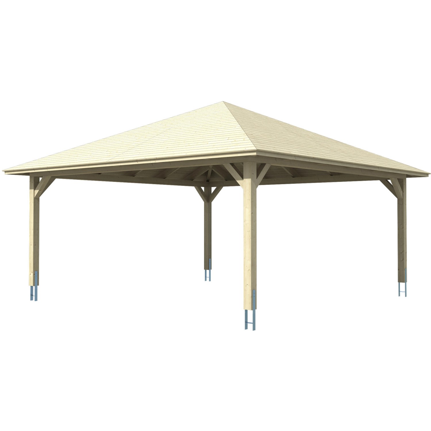 Skan Holz Carport Taunus 634 cm x 634 cm Natur von Skan Holz