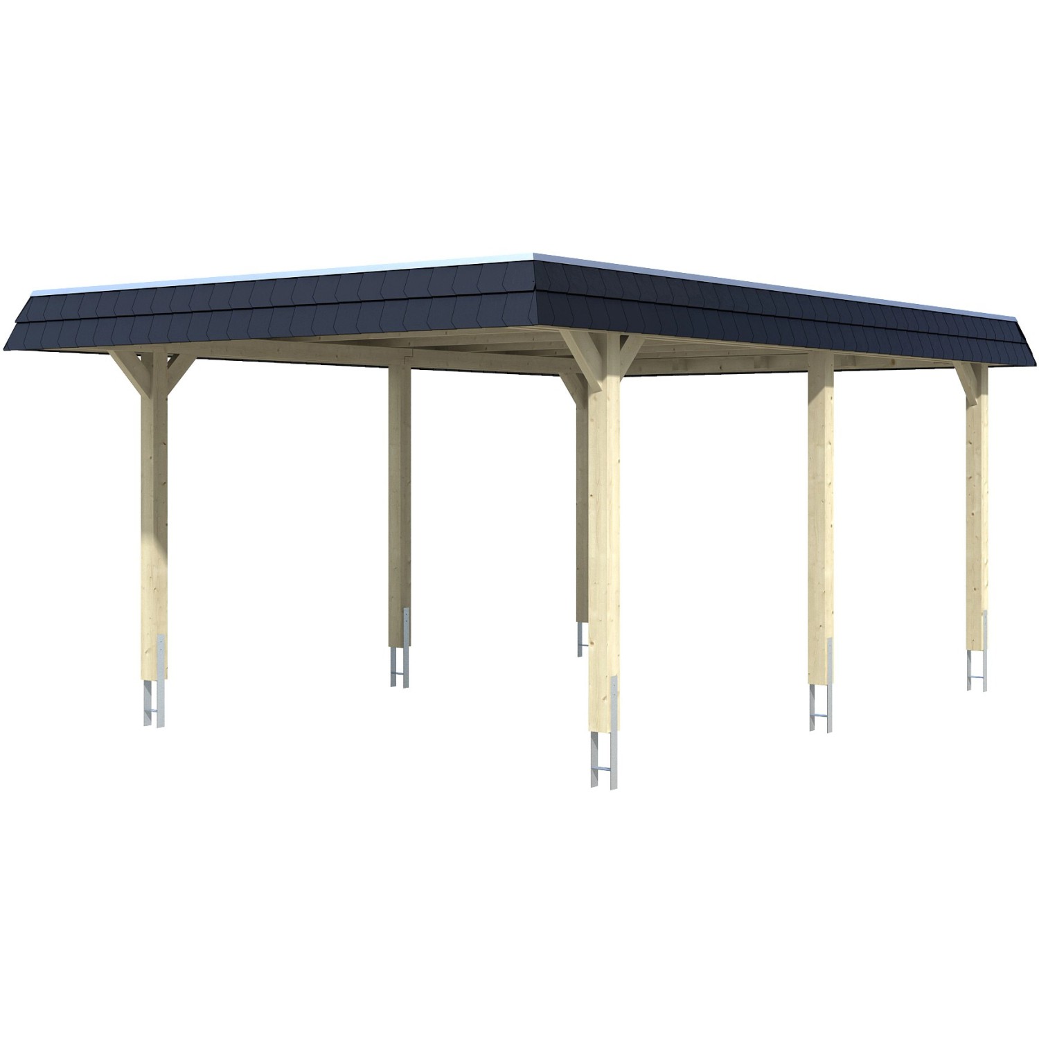 Skan Holz Carport Wendland Nussbaum 409 x 628 cm EPDM-Dach Blende Schwarz Skan Holz Carport Wendland Nussbaum 409 x 628 cm EPDM-Dach Blende Schwarz von Skan Holz
