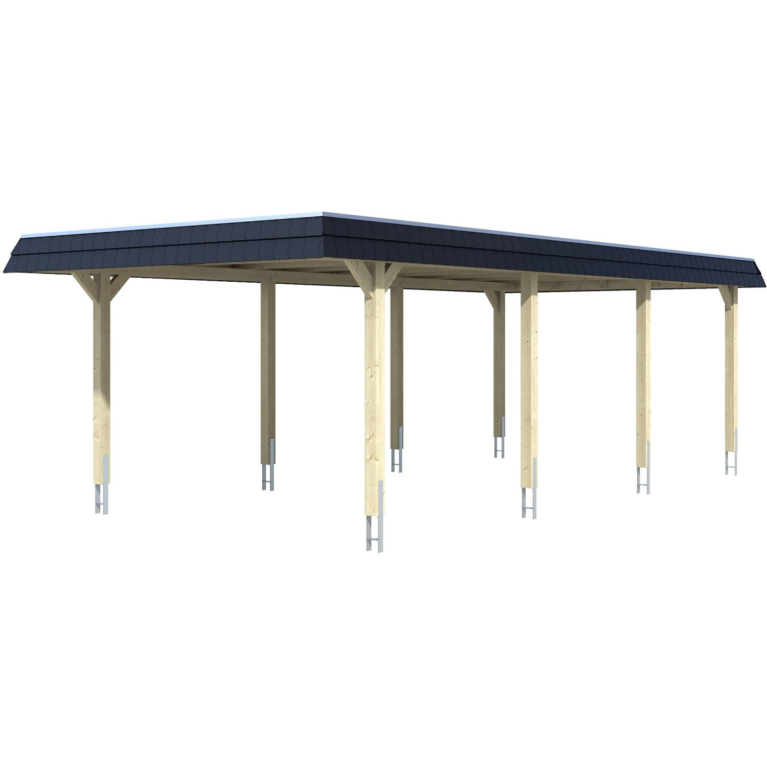 Skan Holz Carport Wendland Nussbaum 409 x 870 cm Alu-Dach Blende Schwarz Skan Holz Carport Wendland Nussbaum 409 x 870 cm Alu-Dach Blende Schwarz von Skan Holz