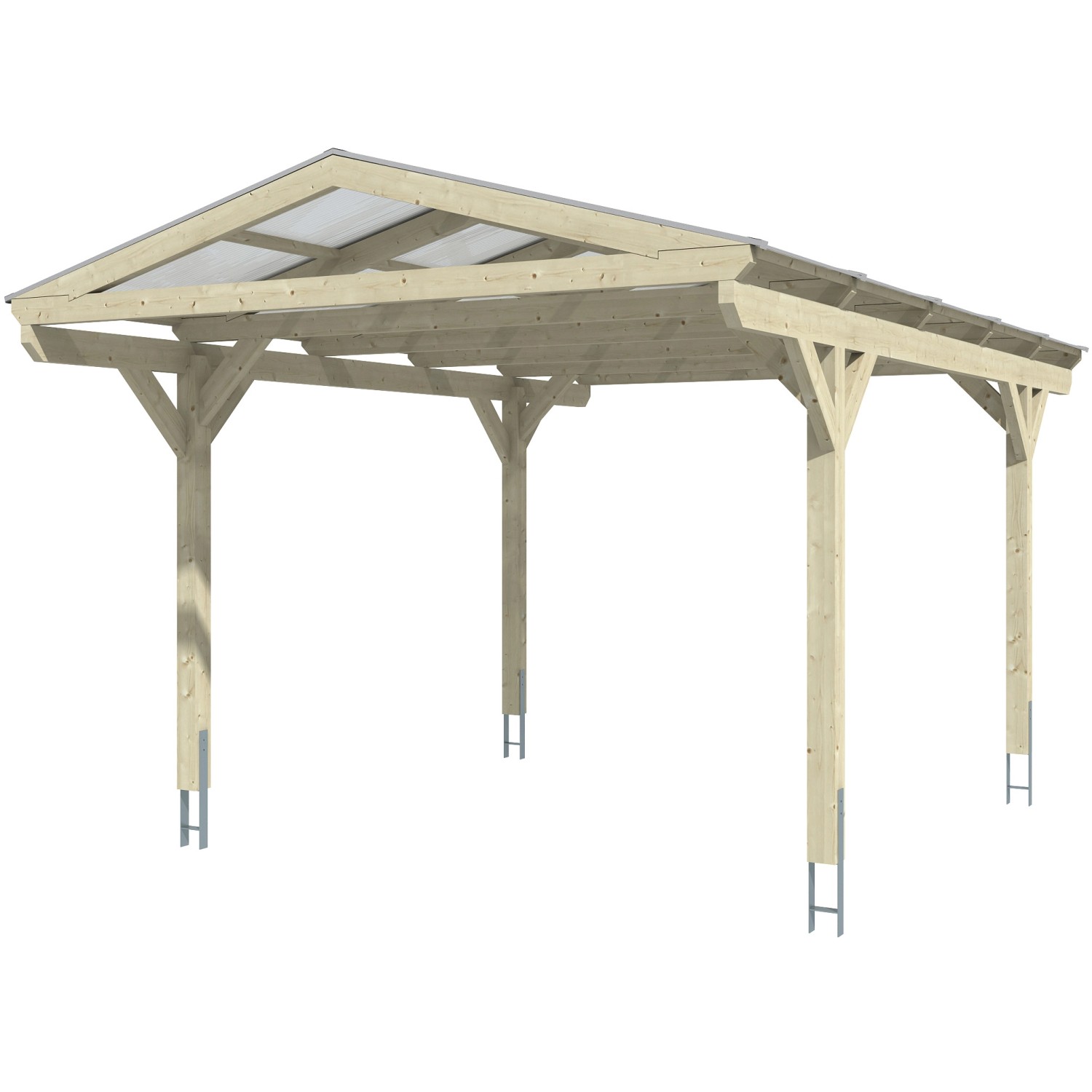 Skan Holz Carport Westerwald Eiche hell 362 x 541 cm von Skan Holz