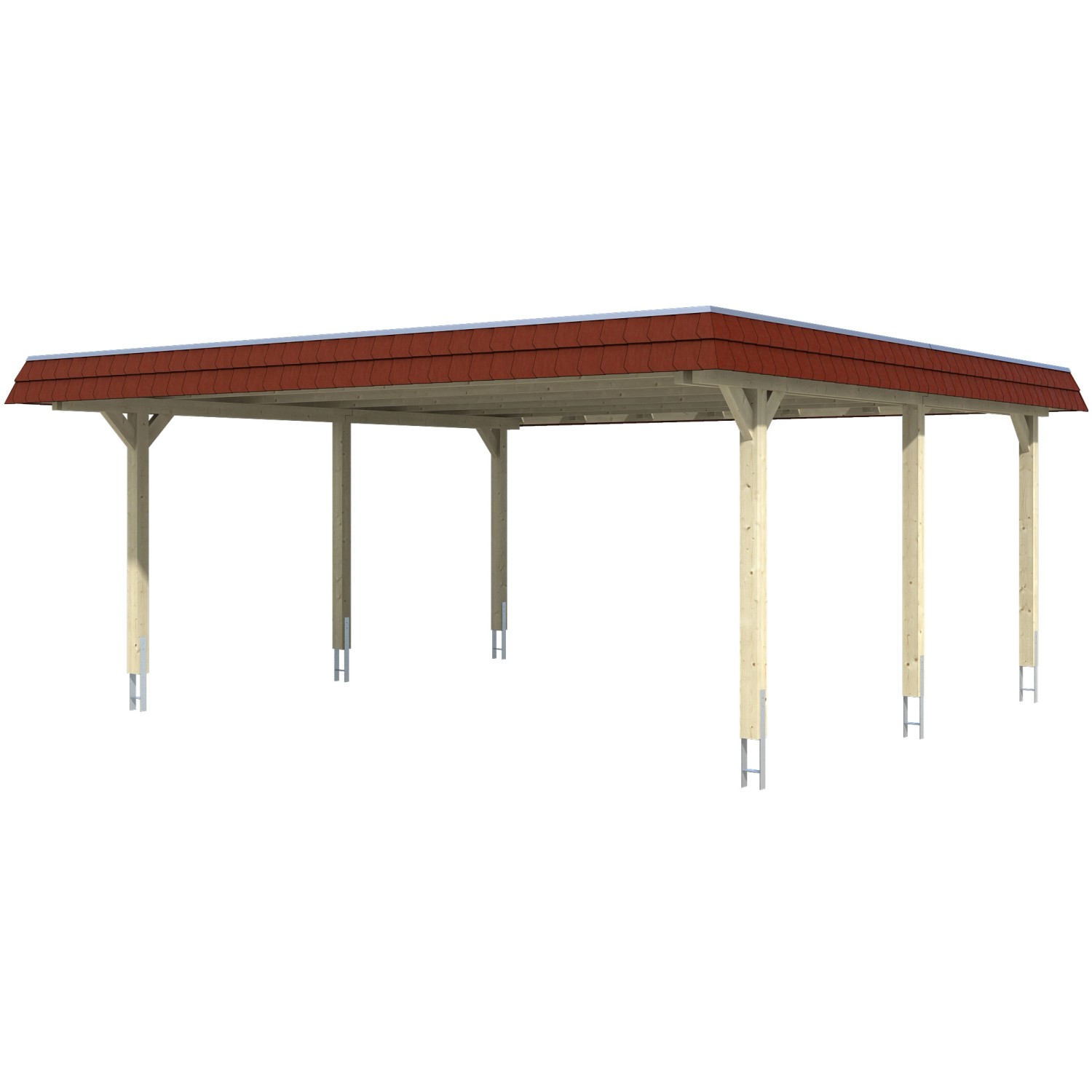Skan Holz Doppelcarport Wendland Natur 630 x 637 cm Alu-Dach Blende Rot Skan Holz Doppelcarport Wendland Natur 630 x 637 cm Alu-Dach Blende Rot von Skan Holz
