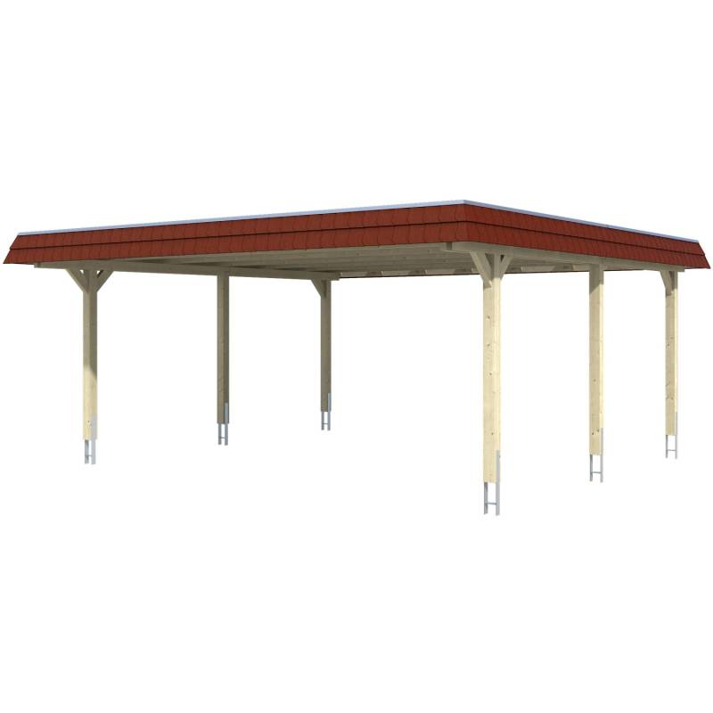 Skan Holz Doppelcarport Wendland Natur 630 x 637 cm EPDM-Dach Blende Rot Skan Holz Doppelcarport Wendland Natur 630 x 637 cm EPDM-Dach Blende Rot von Skan Holz