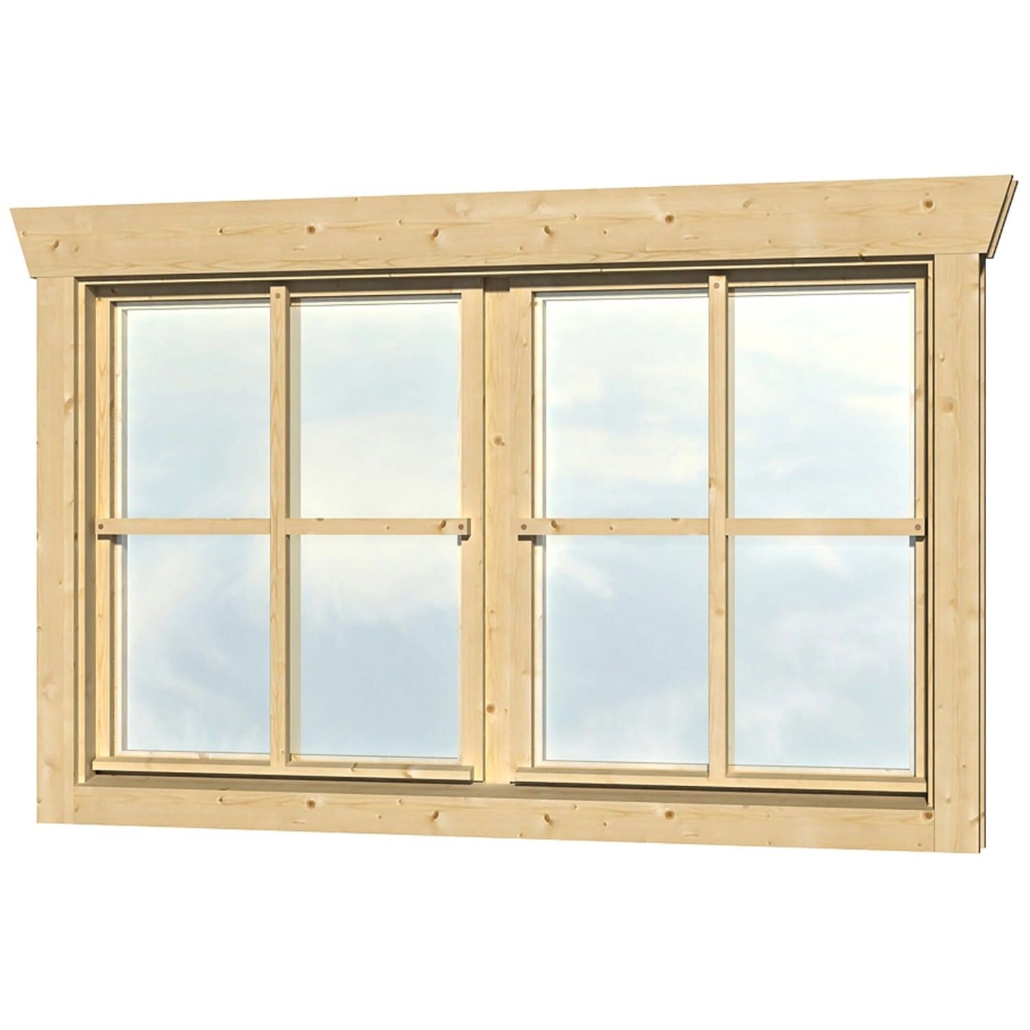 Skan Holz Doppelfenster BxH 2 x 57,5 x 70,5 cm für 45 mm Häuser von Skan Holz
