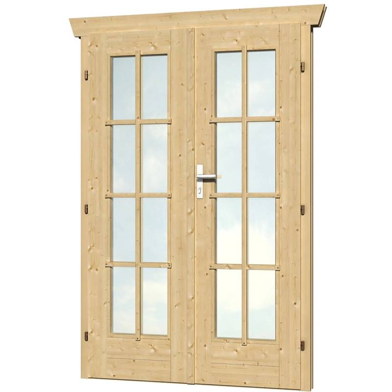 Skan Holz Doppeltür BxH 117,5 x 186,5 cm vollverglast für 45 mm Häuser von Skan Holz