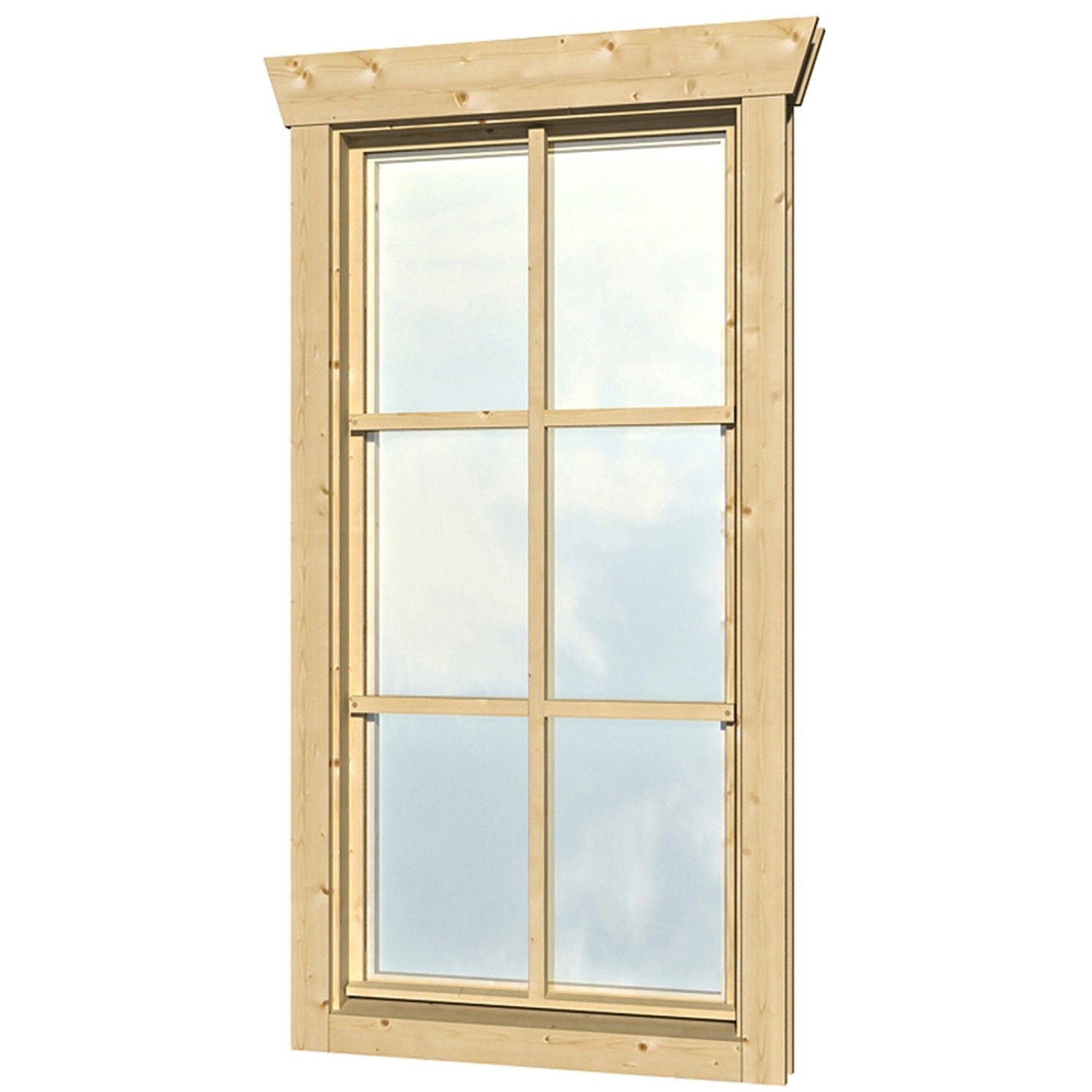 Skan Holz Einzelfenster BxH 57,5 x 123,5 cm Anschlag links für 45 mm Häuser von Skan Holz