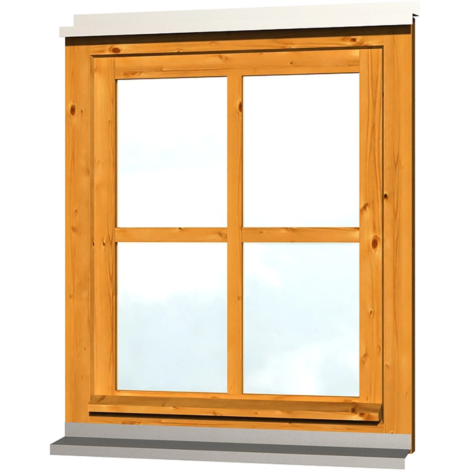 Skan Holz Einzelfenster Rahmenaußenmaß 69,1 x 82,1 cm Eiche hell von Skan Holz