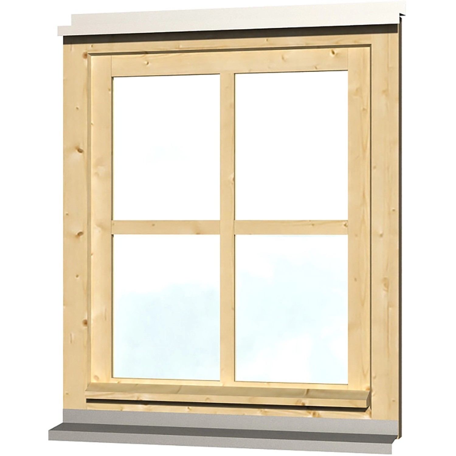 Skan Holz Einzelfenster Rahmenaußenmaß 69,1 x 82,1 cm Natur von Skan Holz