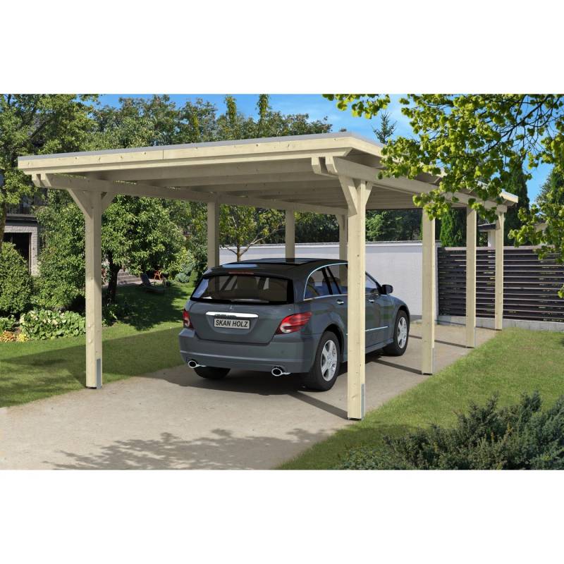 Skan Holz Flachdach-Einzelcarport Emsland 354 cm x 846 cm von Skan Holz