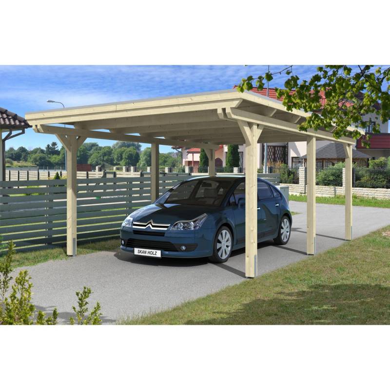 Skan Holz Flachdach-Einzelcarport Emsland 404 cm x 604 cm von Skan Holz
