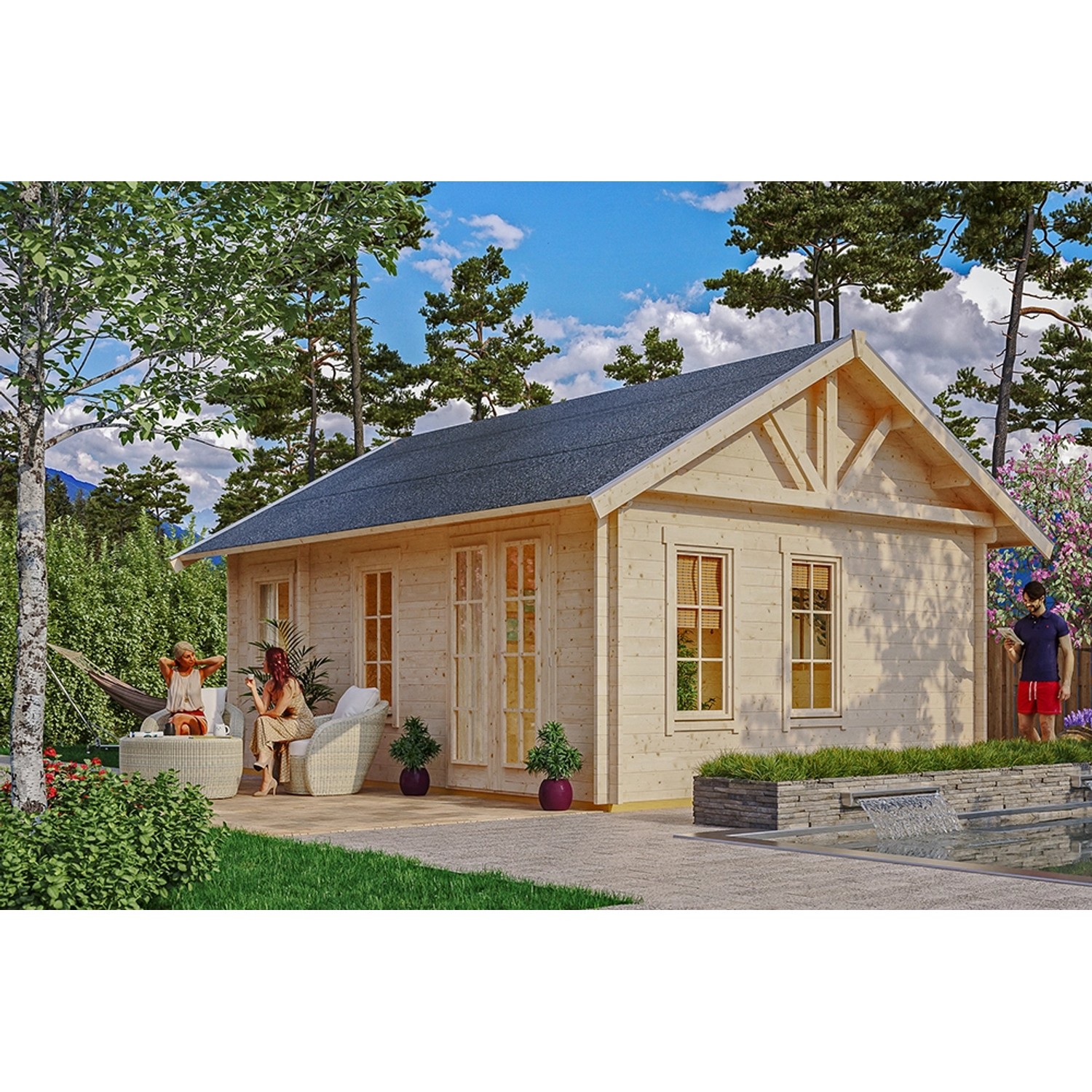 Skan Holz-Gartenhaus/Gerätehaus Toronto 2 Basishaus B x T 420 cm x 560 cm von Skan Holz