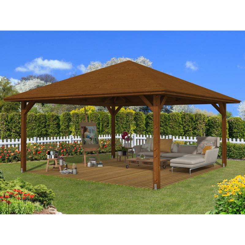 Skan Holz Holz-Pavillon Cannes 4 Nussbaum lasiert 489 cm x 489 cm Skan Holz Holz-Pavillon Cannes 4 Nussbaum lasiert 489 cm x 489 cm von Skan Holz