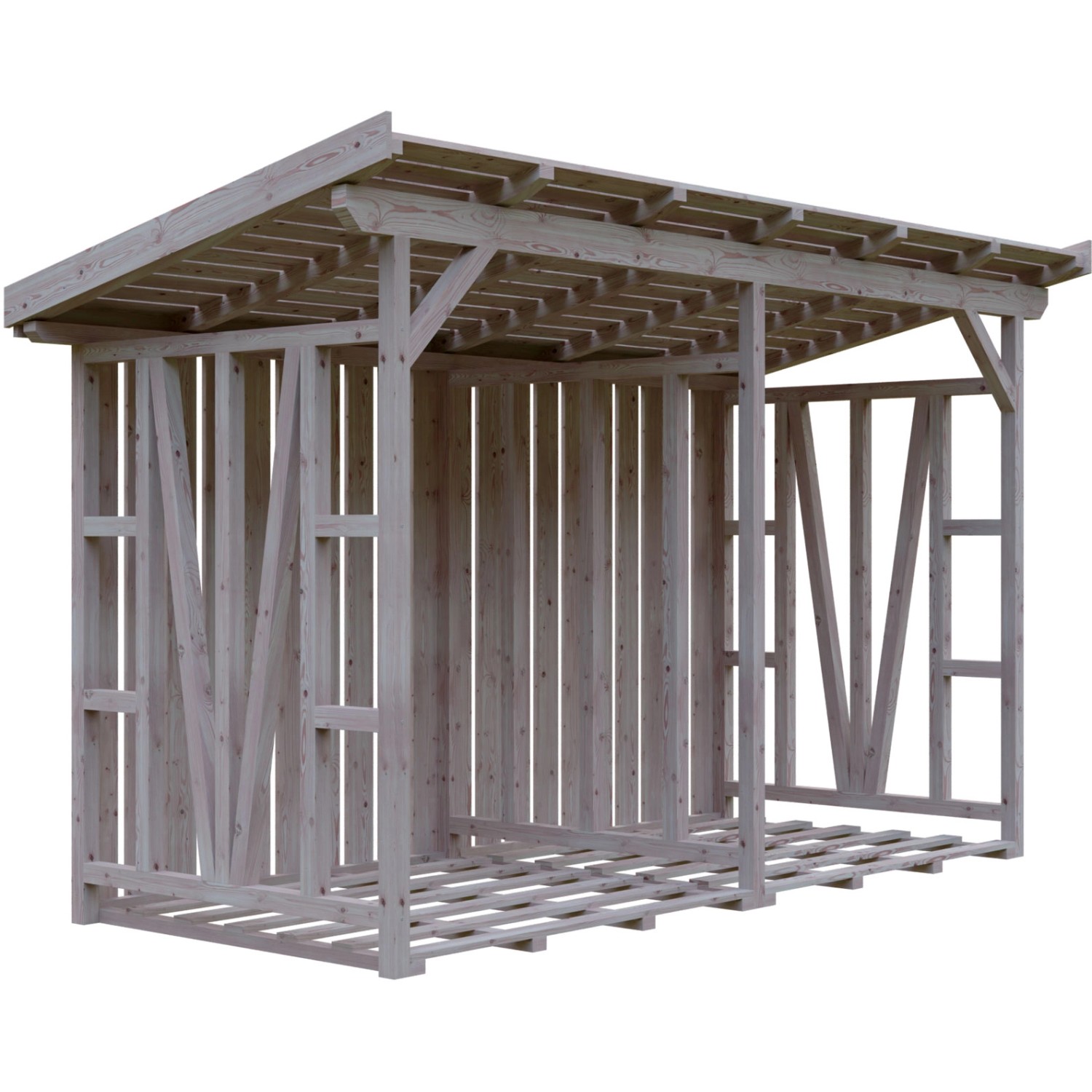 Skan Holz Holzunterstand Max 2 370 cm x 160 cm Natur Skan Holz Holzunterstand Max 2 370 cm x 160 cm Natur von Skan Holz