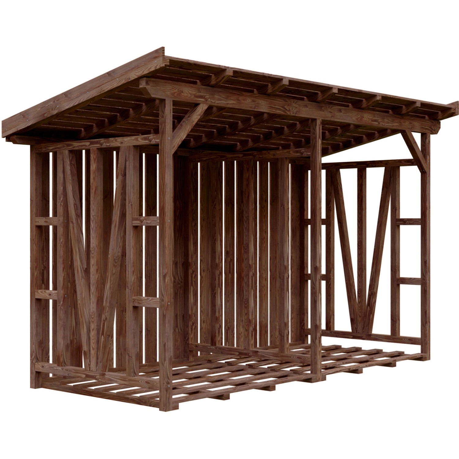 Skan Holz Holzunterstand Max 2 370 cm x 160 cm Nussbaum Skan Holz Holzunterstand Max 2 370 cm x 160 cm Nussbaum von Skan Holz