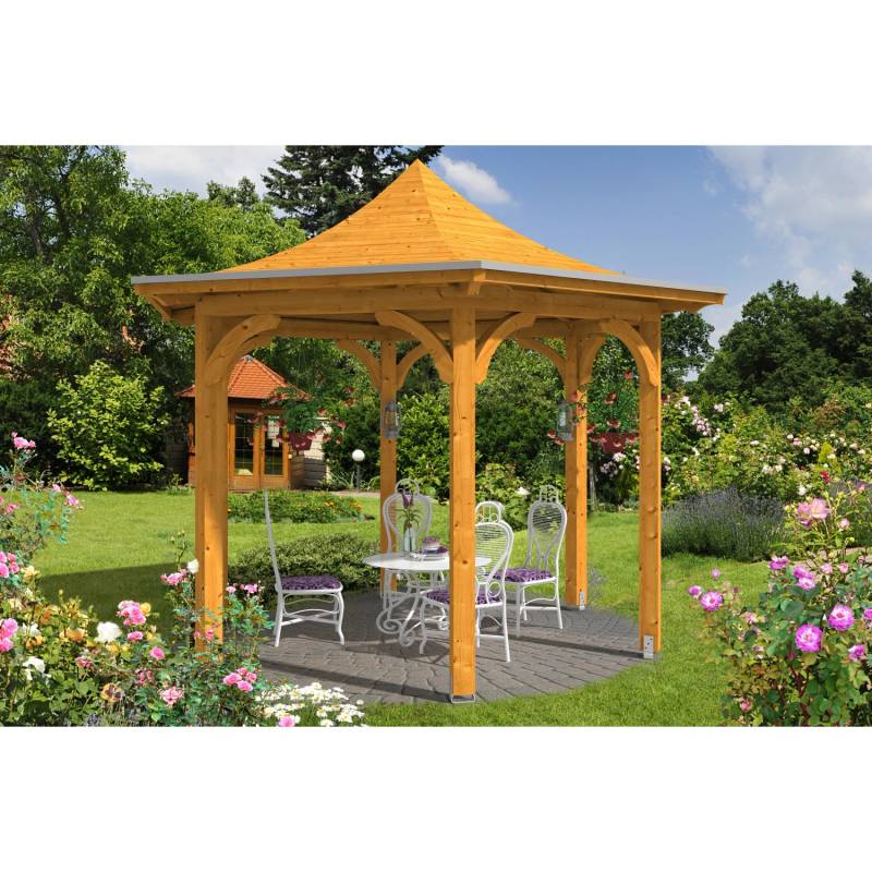 Skan Holz Pavillon Versailles Leimholz 418 cm x 360 cm Eiche hell von Skan Holz
