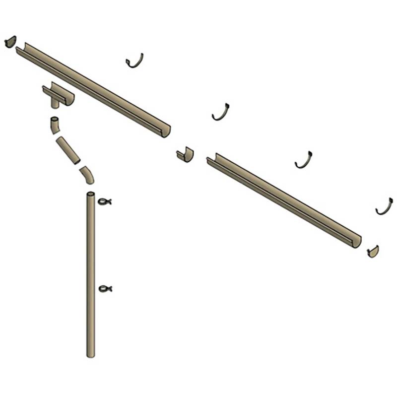 Skan Holz Regenrinnen-Set 800 cm PVC in braun von Skan Holz