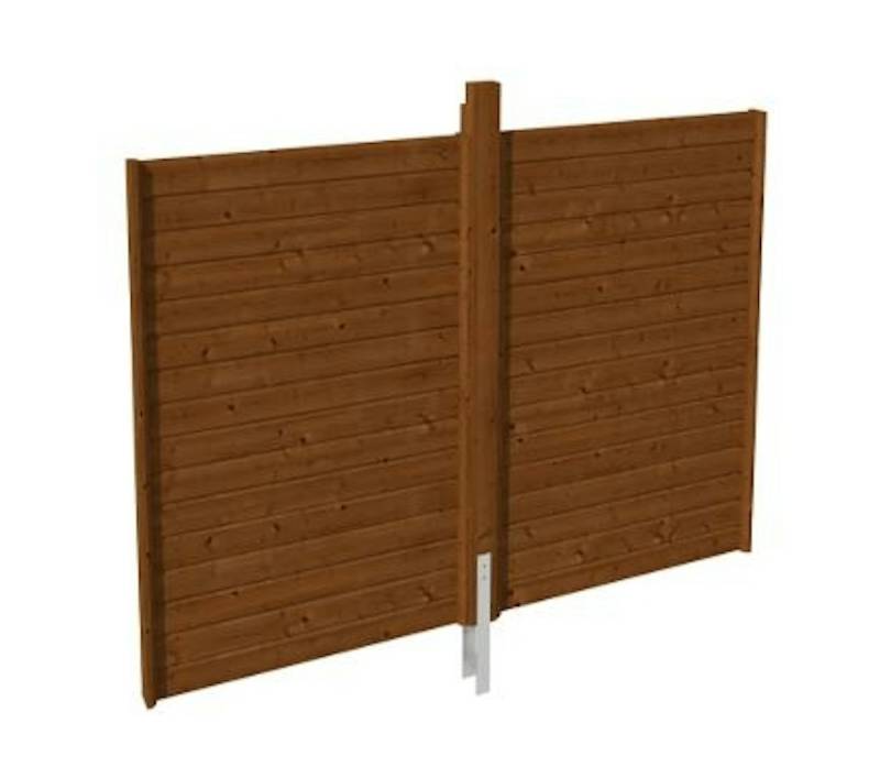Skan Holz Rückwand für Einzelcarports - Profilschalung-Größe 1 nussbaum von Skan Holz