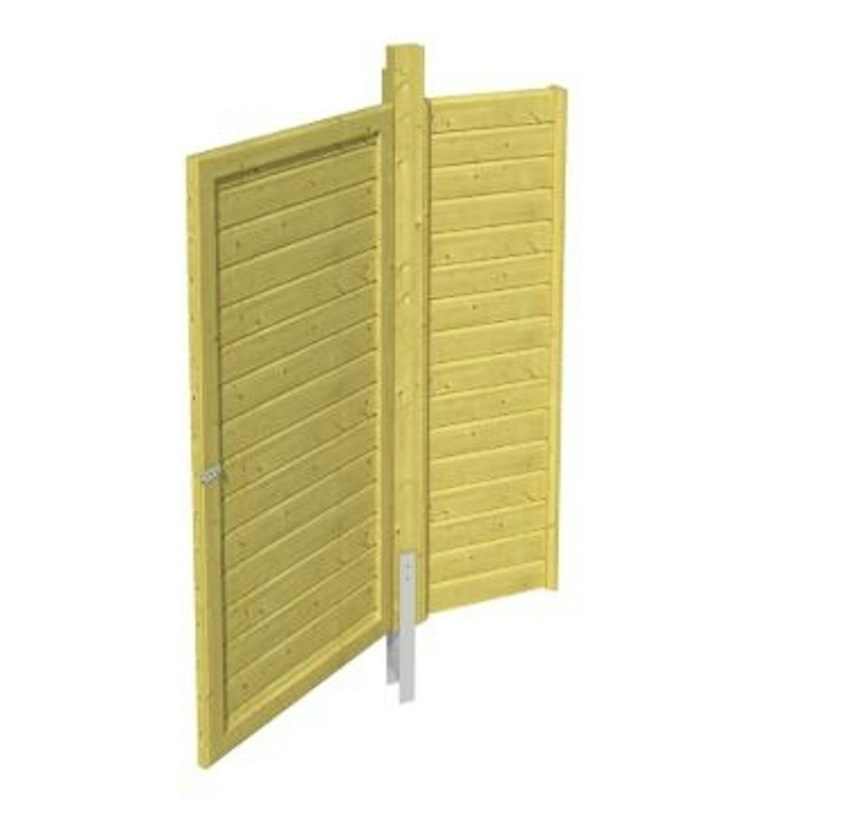 Skan Holz Seitenwand für Carports - Profilschalung-inkl. Tür-imprägniert (farblich unbehandelt) von Skan Holz