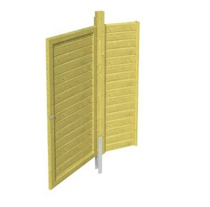 Skan Holz Seitenwand für Carports - Profilschalung-inkl. Tür-imprägniert (farblich unbehandelt) von Skan Holz