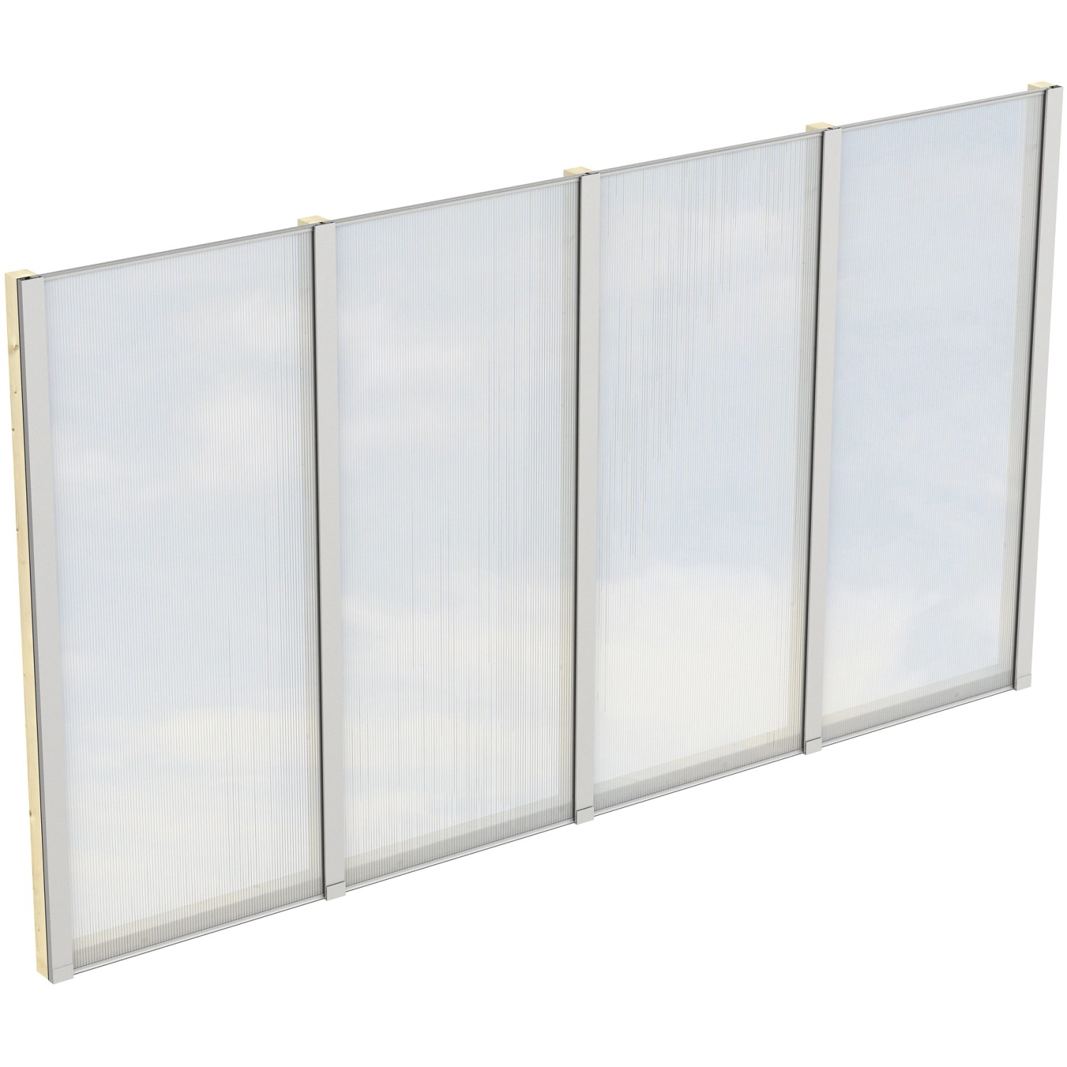 Skan Holz Seitenwand m. Polycarbonatplatten (FS) 355 x 200 cm Fichte Natur von Skan Holz