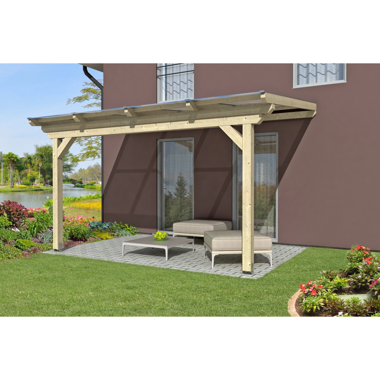 Skan Holz Terrassenüberdachung Ancona 434 cm x 400 cm Skan Holz Terrassenüberdachung Ancona 434 cm x 400 cm von Skan Holz