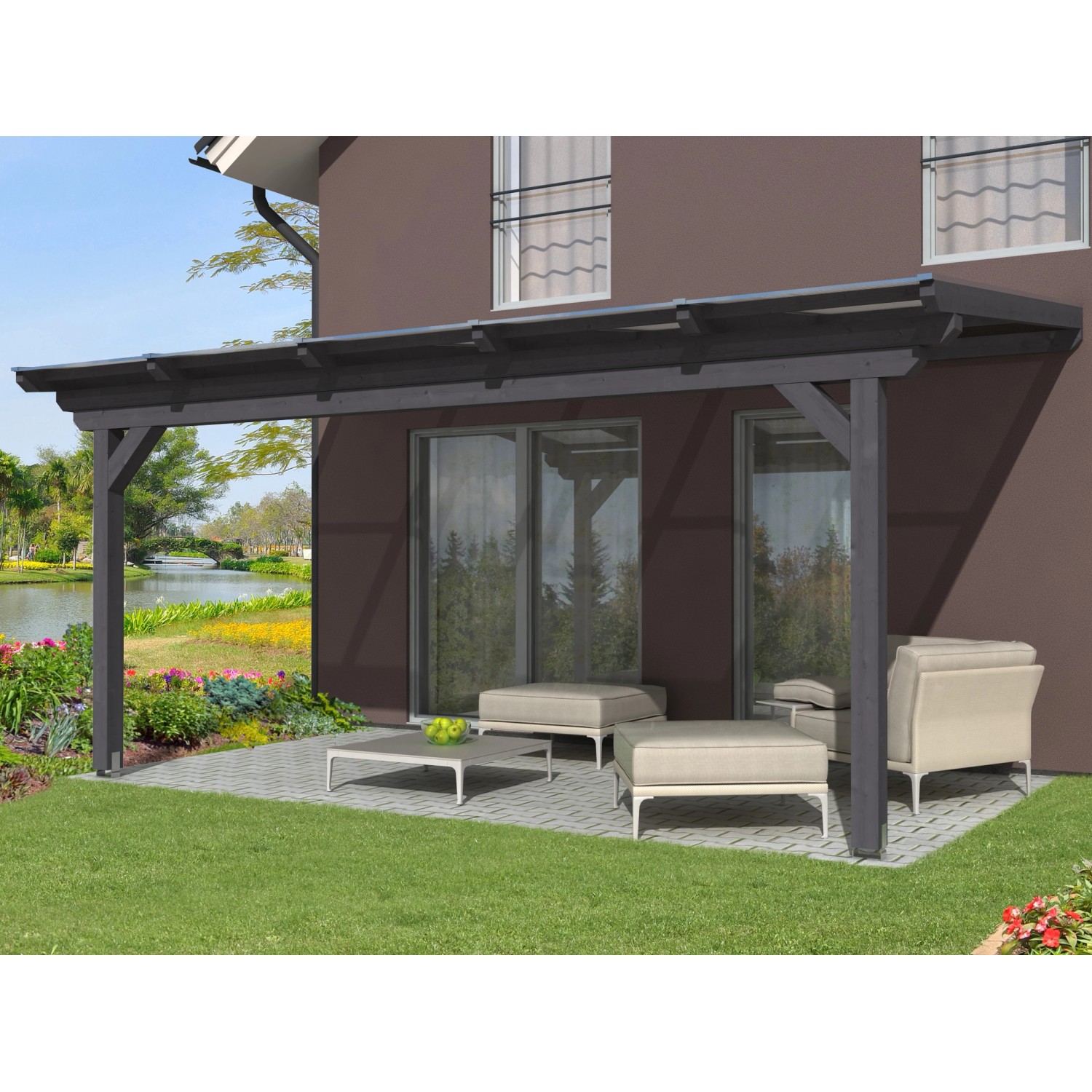 Skan Holz Terrassenüberdachung Ancona 541 x 250 cm Leimholz Schiefergrau Skan Holz Terrassenüberdachung Ancona 541 x 250 cm Leimholz Schiefergrau von Skan Holz