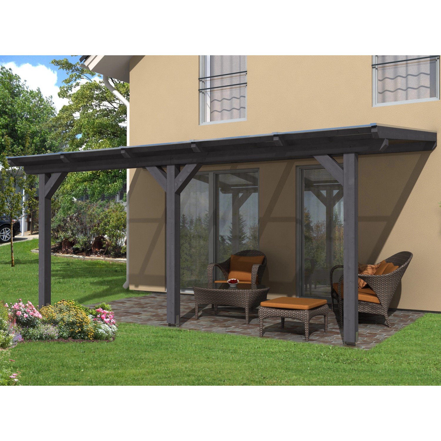 Skan Holz Terrassenüberdachung Andria 541 x 300 cm Leimholz Schiefergrau Skan Holz Terrassenüberdachung Andria 541 x 300 cm Leimholz Schiefergrau von Skan Holz