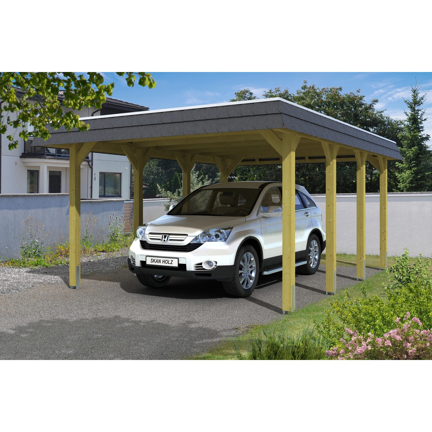 Skan Holz Walmdach-Einzelcarport Spreewald 396 cm x 589 cm Skan Holz Walmdach-Einzelcarport Spreewald 396 cm x 589 cm von Skan Holz