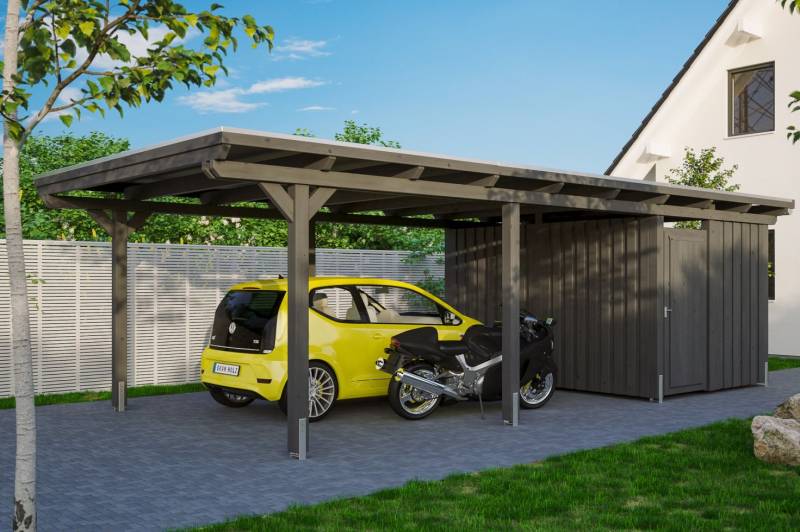 SKAN HOLZ Carport Emsland 404 x 846 cm mit EPDM-Dach, mit Abstellraum von SkanHolz
