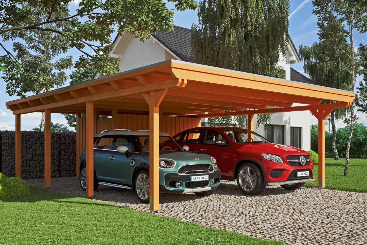 SKAN HOLZ Carport Emsland 613 x 846 cm mit Aluminiumdach von SkanHolz