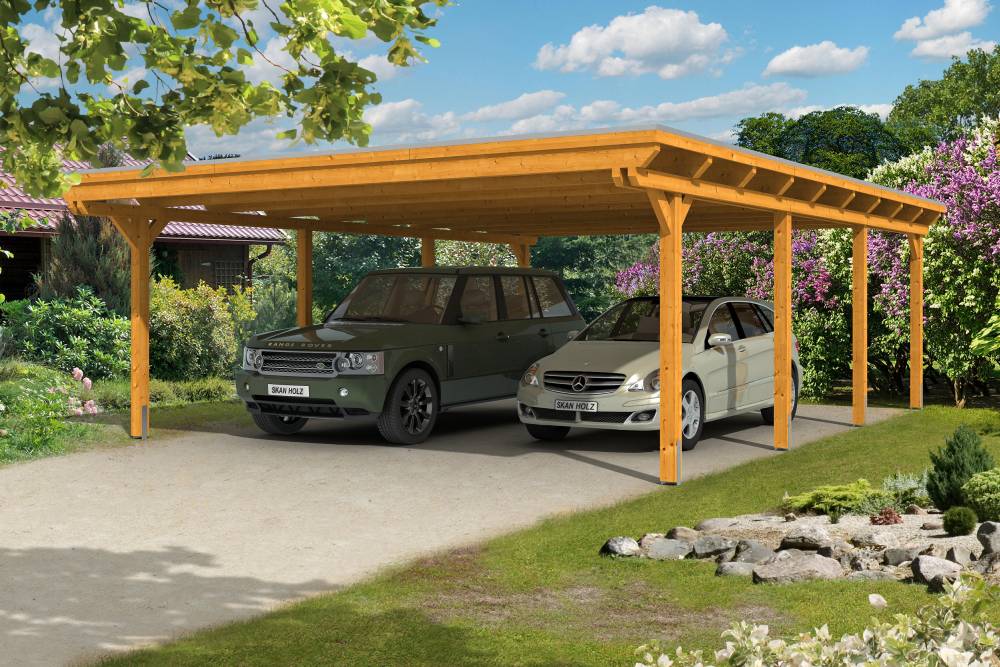 SKAN HOLZ Carport Emsland 613 x 846 cm mit Aluminiumdach von SkanHolz