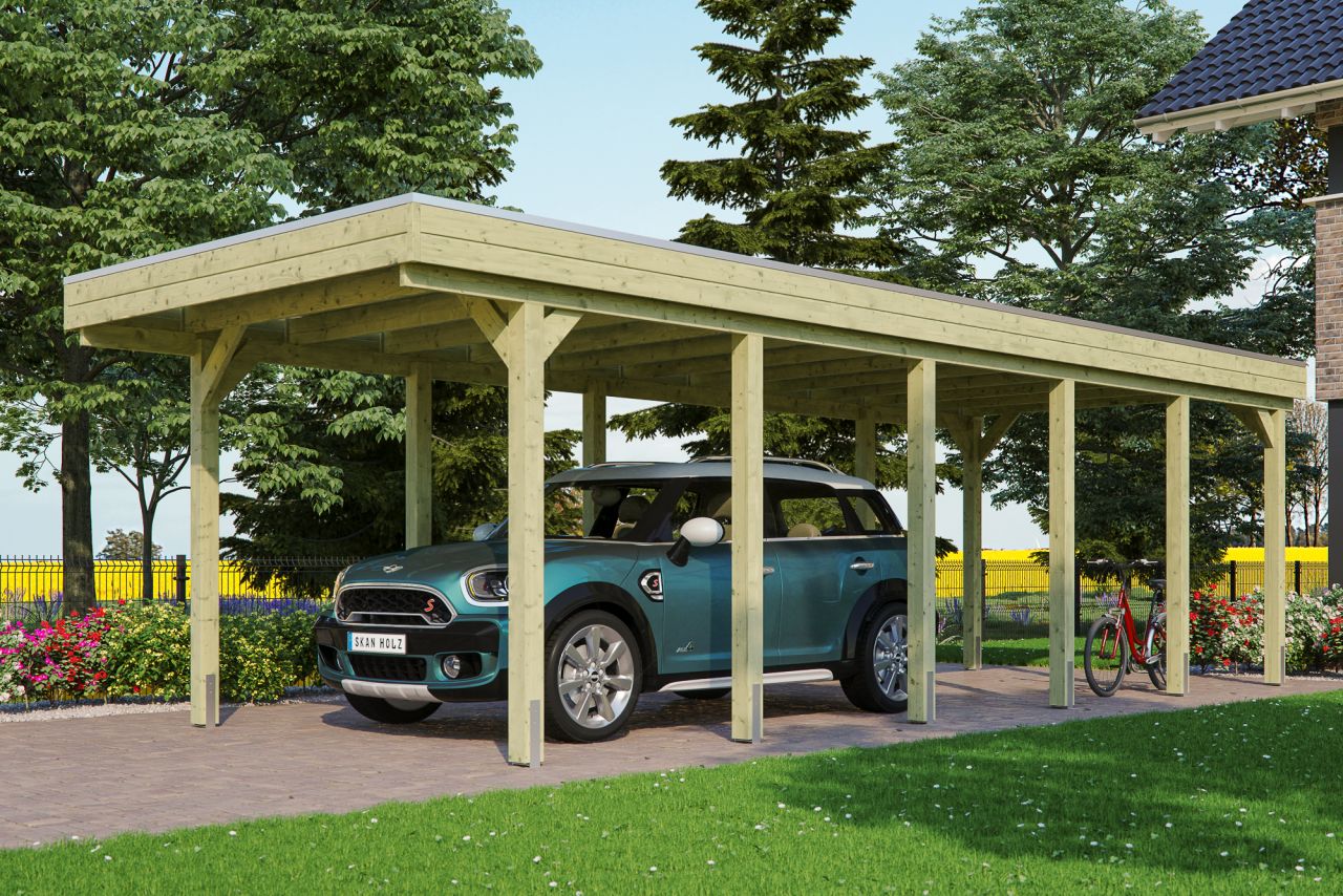 SKAN HOLZ Carport Friesland 314 x 860 cm mit EPDM-Dach von SkanHolz