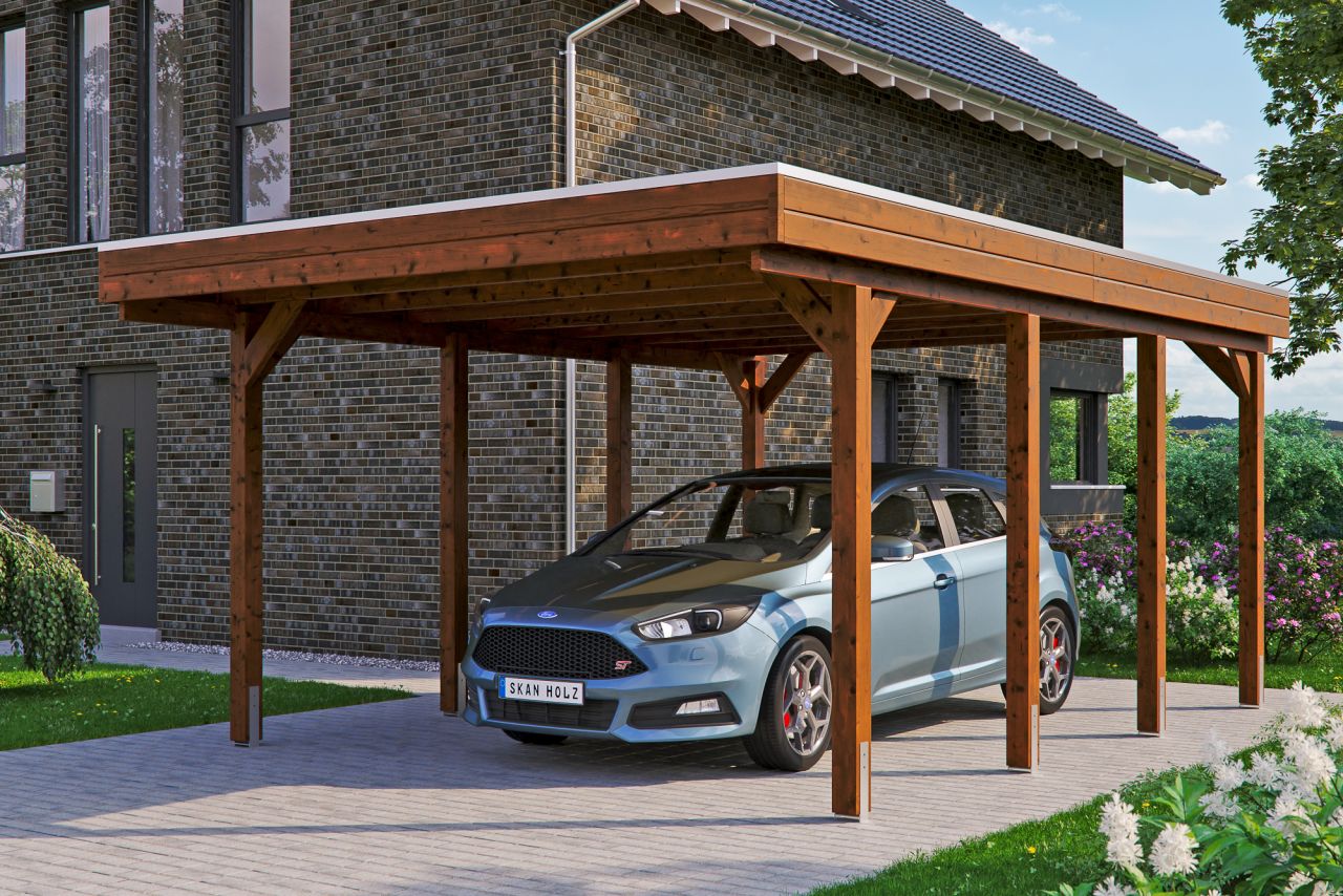 SKAN HOLZ Carport Friesland 397 x 555 cm mit EPDM-Dach von SkanHolz