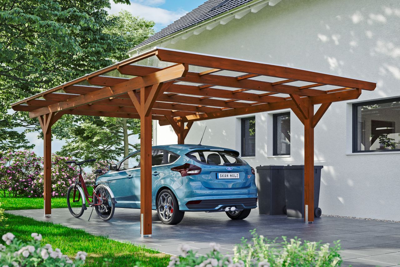SKAN HOLZ Carport Odenwald 428 x 648 cm, lasiert in Nussbaum SKAN HOLZ Carport Odenwald 428 x 648 cm, lasiert in Nussbaum von SkanHolz