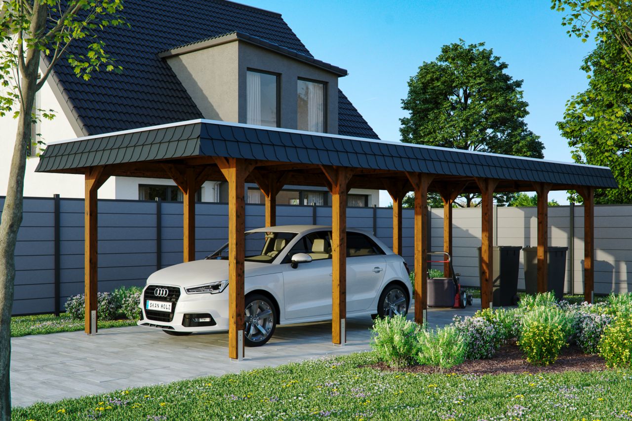 SKAN HOLZ Carport Spreewald 345 x 893 cm mit EPDM-Dach von SkanHolz