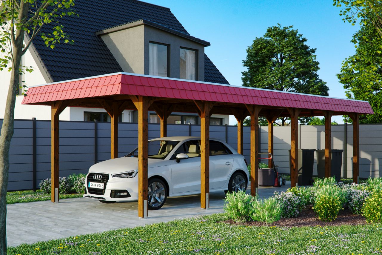 SKAN HOLZ Carport Spreewald 345 x 893 cm mit EPDM-Dach von SkanHolz