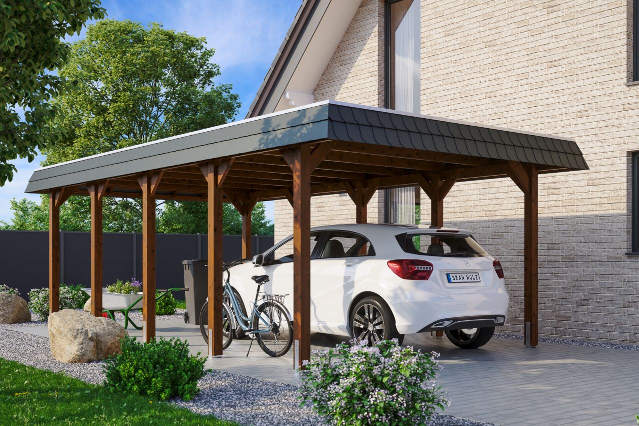 SKAN HOLZ Carport Spreewald 396 x 741 cm mit EPDM-Dach von SkanHolz