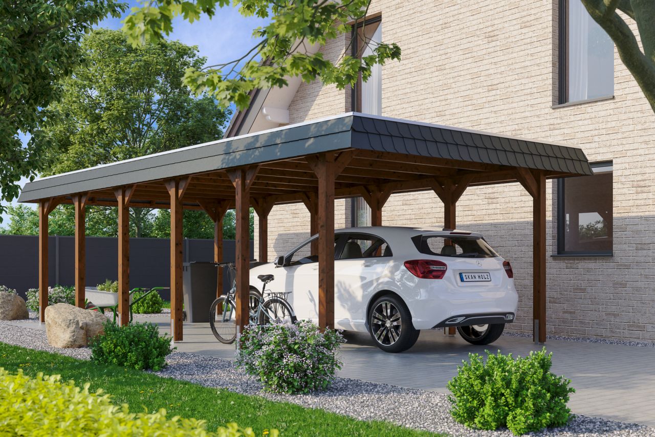 SKAN HOLZ Carport Spreewald 396 x 893 cm mit EPDM-Dach von SkanHolz