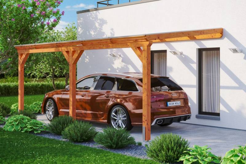 SKAN HOLZ Carport Vogtland 300 x 541 cm, lasiert in Eiche hell von SkanHolz