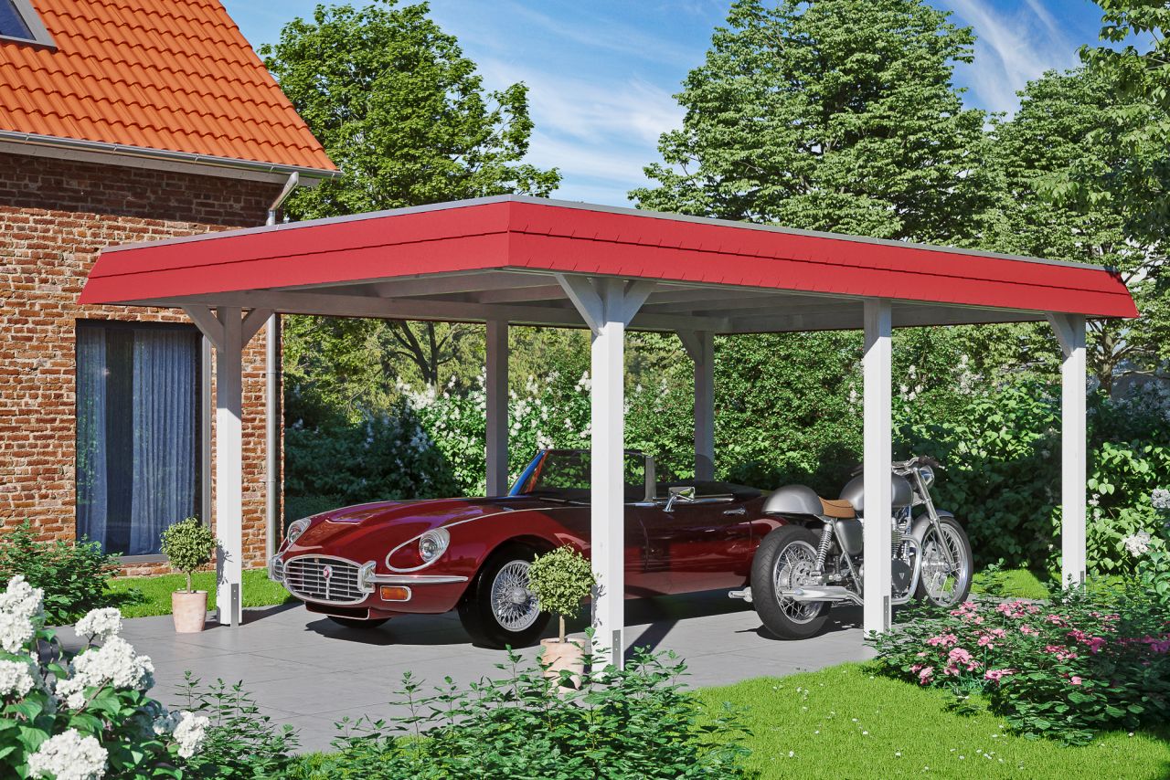 SKAN HOLZ Carport Wendland 409 x 628 cm mit Aluminiumdach von SkanHolz