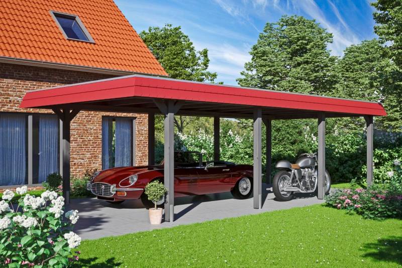 SKAN HOLZ Carport Wendland 409 x 870 cm mit Aluminiumdach von SkanHolz