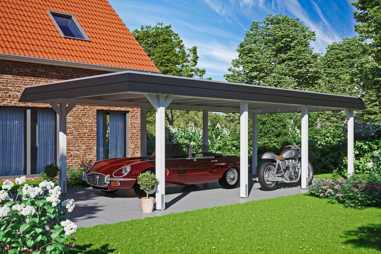 SKAN HOLZ Carport Wendland 409 x 870 cm mit EPDM-Dach von SkanHolz