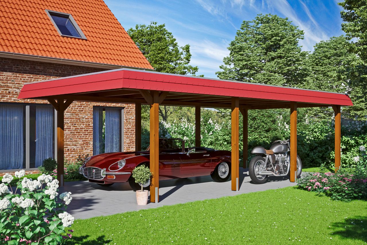 SKAN HOLZ Carport Wendland 409 x 870 cm mit EPDM-Dach von SkanHolz