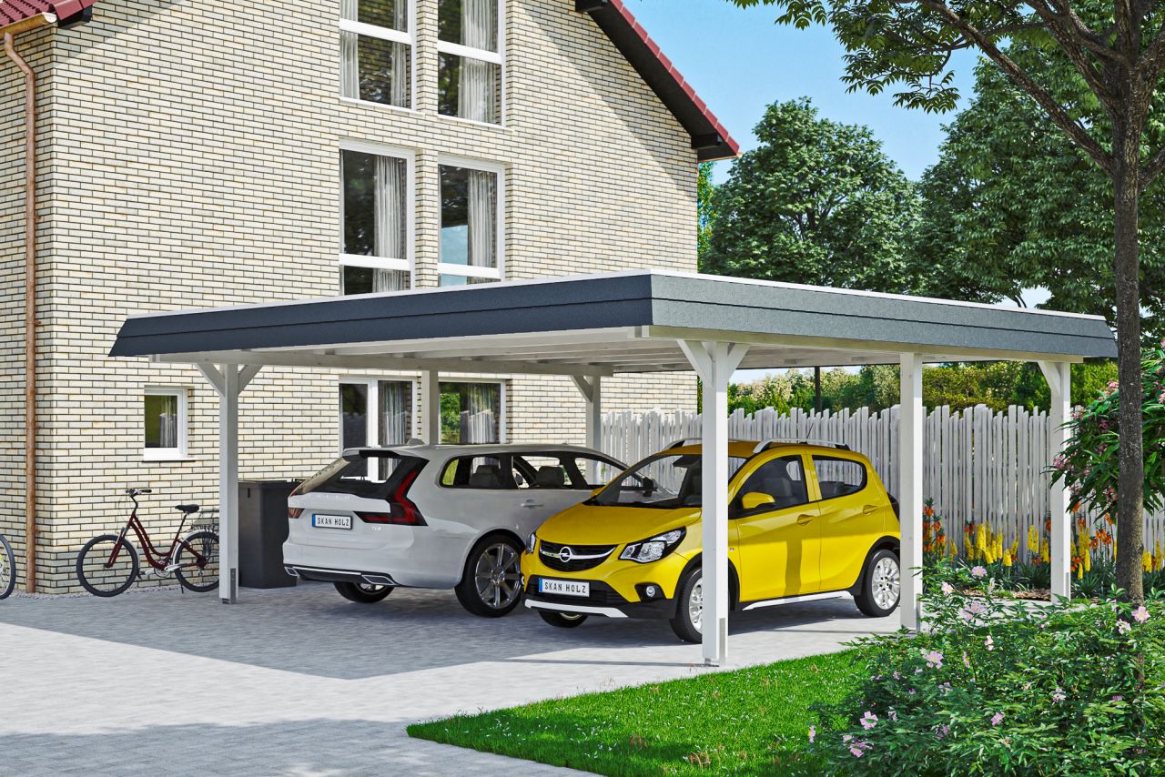 SKAN HOLZ Carport Wendland 630 x 637 cm mit Aluminiumdach von SkanHolz