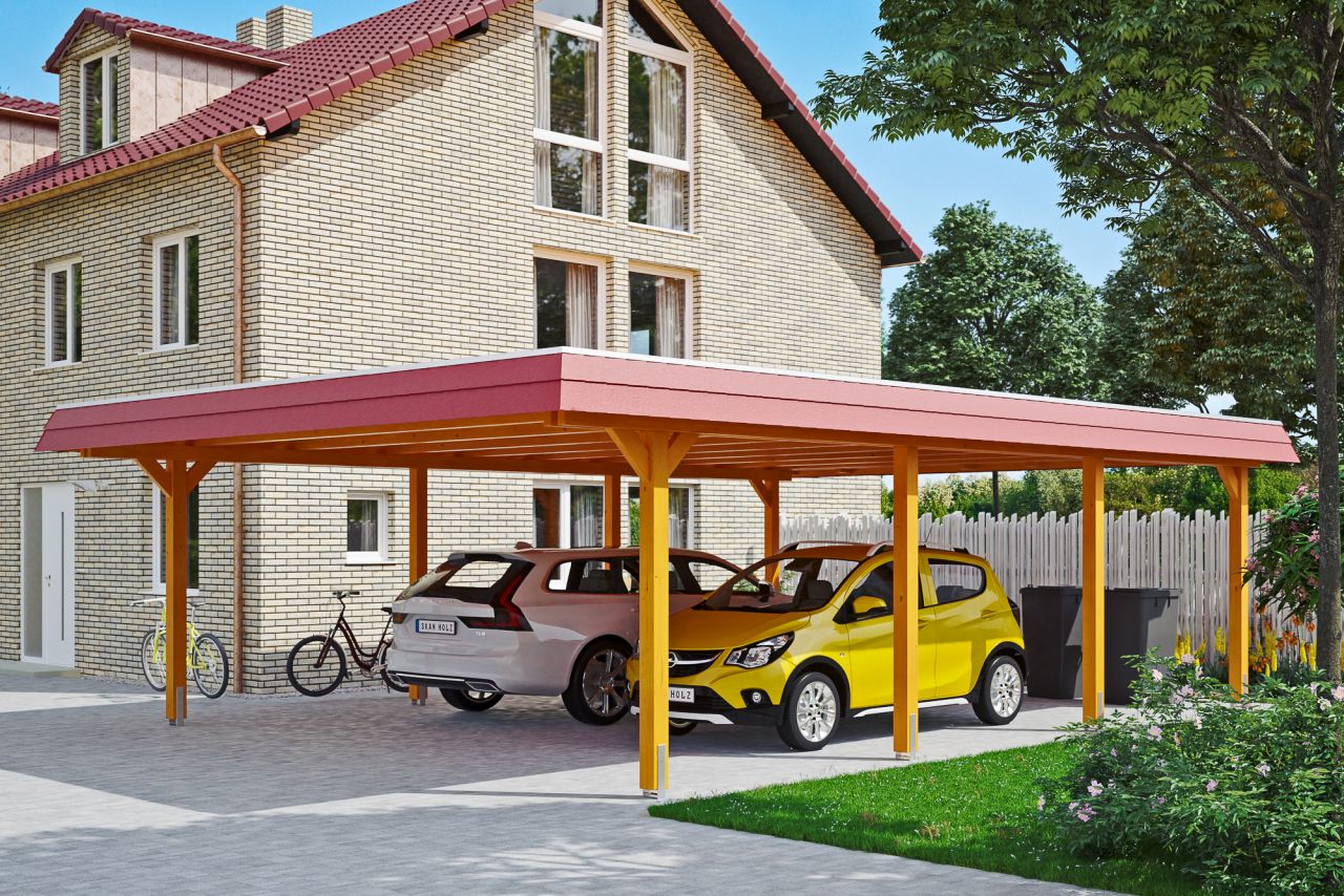 SKAN HOLZ Carport Wendland 630 x 879 cm mit Aluminiumdach von SkanHolz