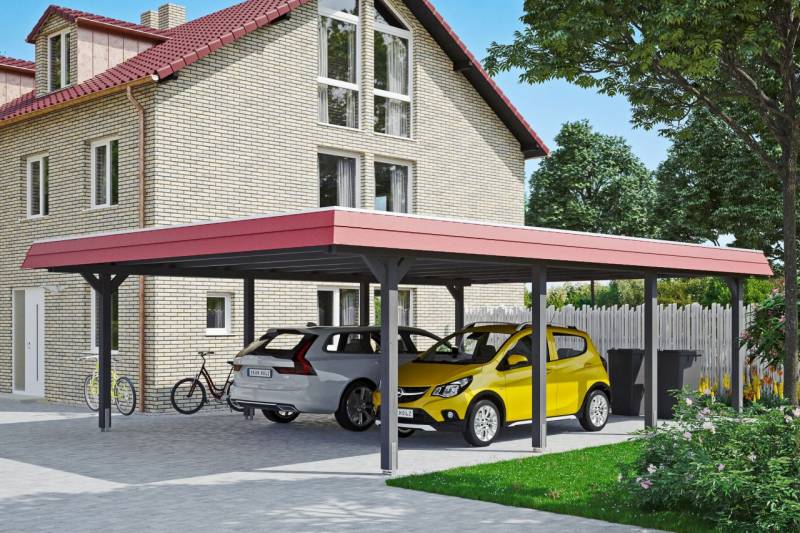 SKAN HOLZ Carport Wendland 630 x 879 cm mit Aluminiumdach von SkanHolz