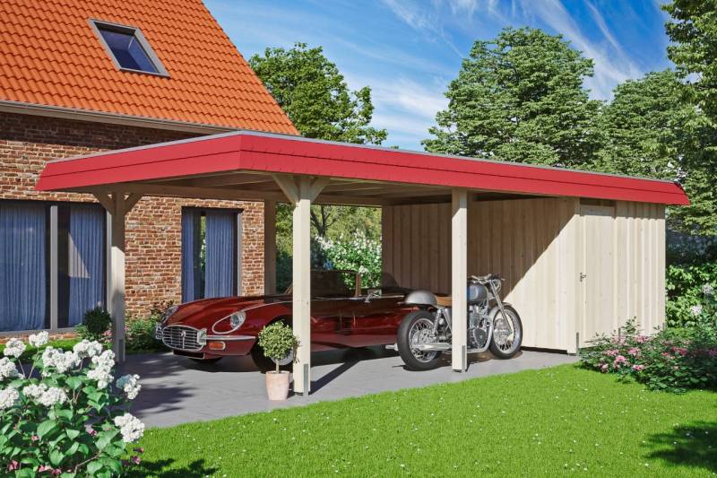 SKAN HOLZ Carport Wendland mit Abstellraum 409 x 870 cm cm mit EPDM-Dach von SkanHolz