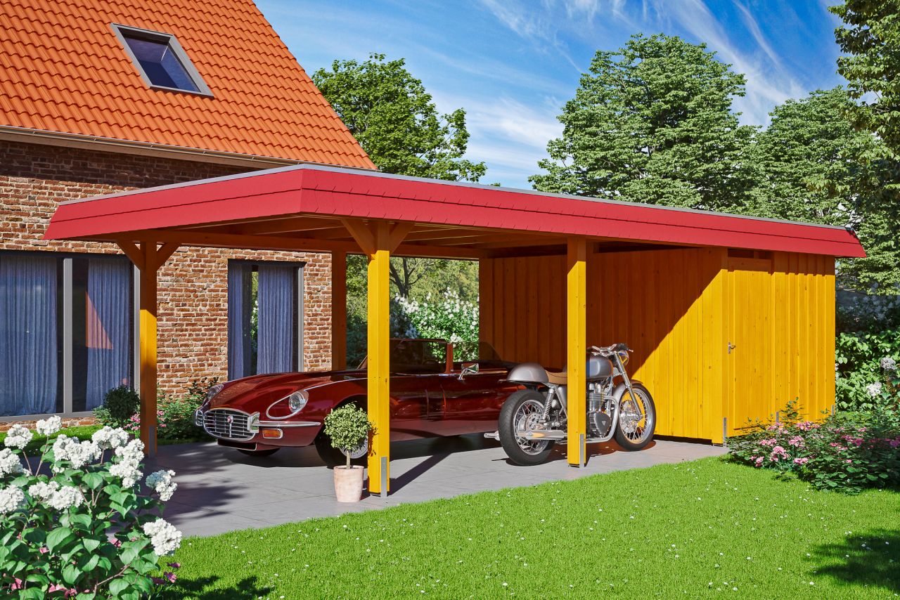 SKAN HOLZ Carport Wendland mit Abstellraum 409 x 870 cm mit EPDM-Dach von SkanHolz