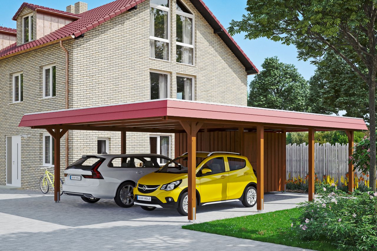 SKAN HOLZ Carport Wendland mit Abstellraum 630 x 879 cm mit Aluminiumdach von SkanHolz