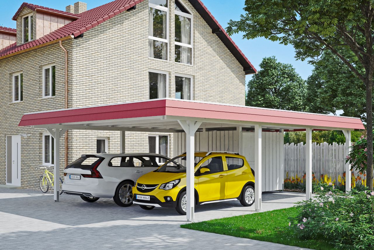 SKAN HOLZ Carport Wendland mit Abstellraum 630 x 879 cm mit Aluminiumdach von SkanHolz